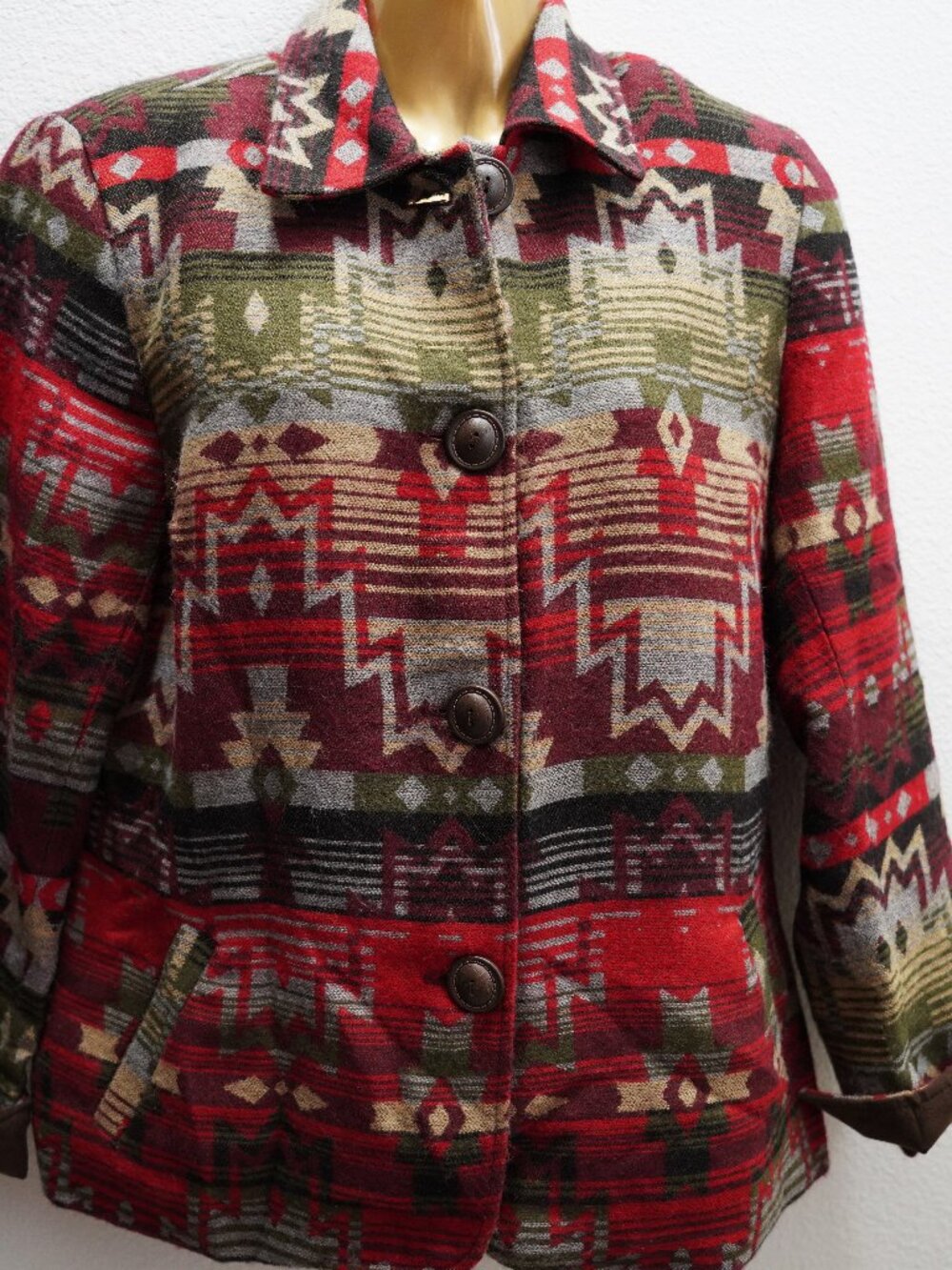 Coldwater Creek Southwestern Wool Blend Blazer Jacket size 10 - Picture 2 of 6